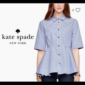 Kate Spade Striped Peplum Shirt Size S